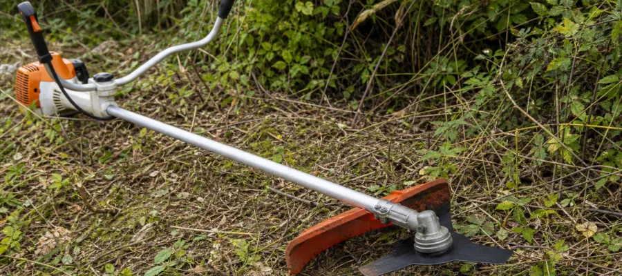 Motorsense mit Dickichtmesser einsetzen: Starkes Gestruepp sicher schneiden